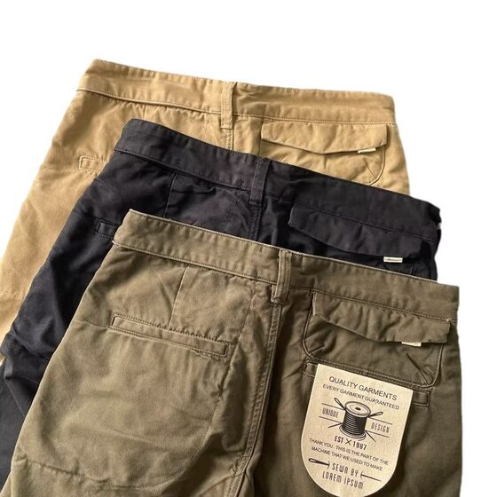 American retro washed street style overalls men's heavy work wear-resistant breathable slim pants a generation of hair