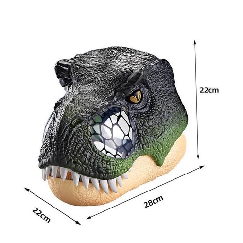 Christmas cosplay dinosaur mask Tyrannosaurus rex cos Velociraptor Halloween sound and light electric headgear toy