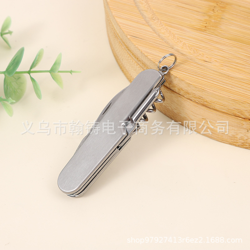 厂家直供不锈钢多功能5开小号瑞士军小刀户外野营随身携带水果刀
