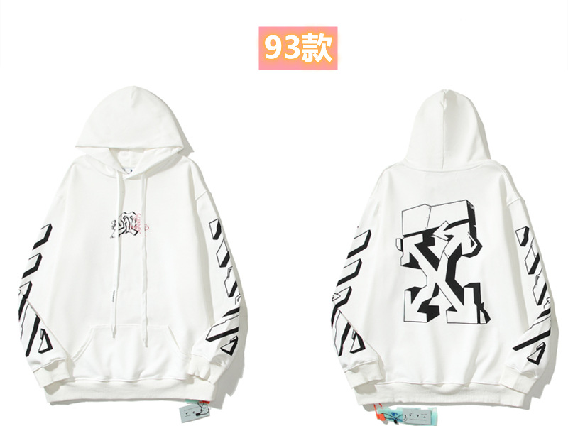 Marca de moda offwhite graffiti religioso pintura al óleo impresión de flecha hombre y mujer suelta OW pareja alta calle hoodie abrigo