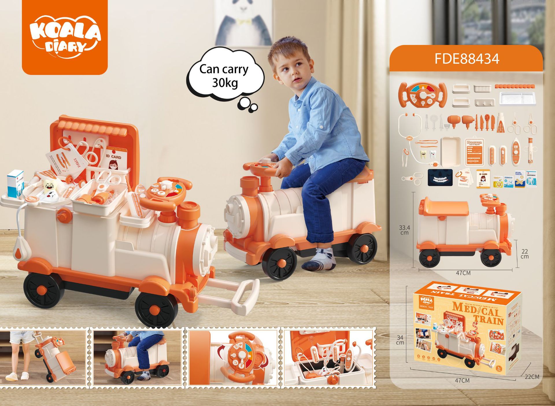 Casa de muñecas transformable en autocaravana, juguete de almacenamiento de juguetes con diseño de autobús de diario de koala, regalo para niños y niñas.