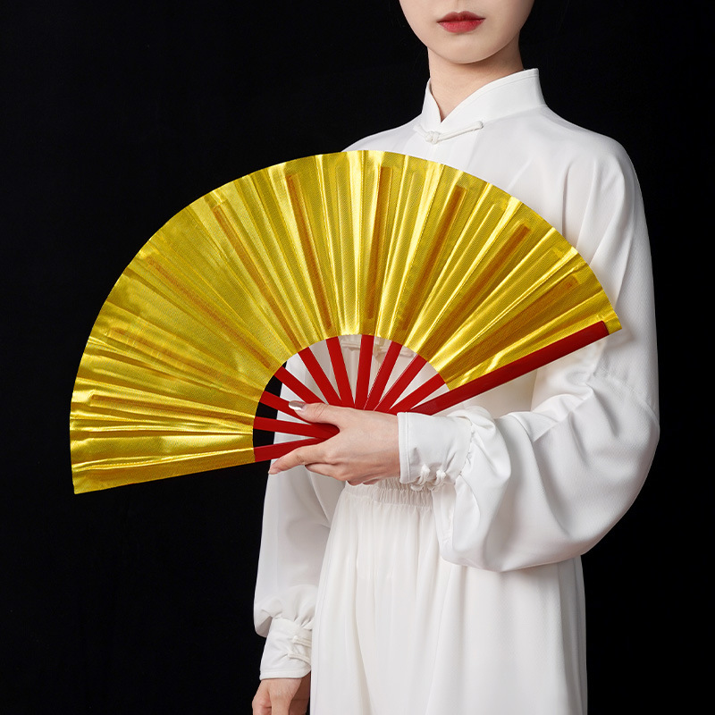 Ventilador de estilo chino Kung Fu ventilador sonido ventilador niños adultos artes marciales ventilador rojo rendimiento cuadrado fitness danza ventilador