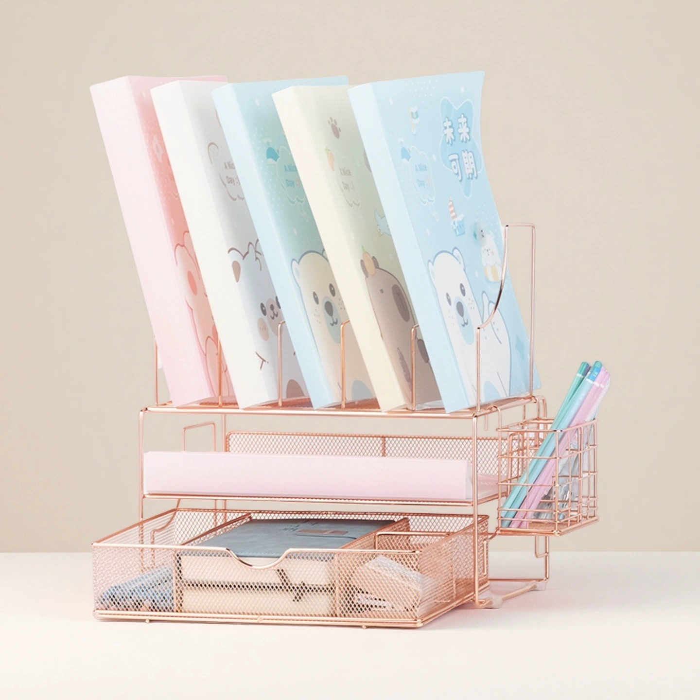 Настольная креативная перегородка, металлический ящик для офисных принадлежностей, колонка для хранения файлов, информационная стойка, стойка для файлов, канцелярских принадлежностей