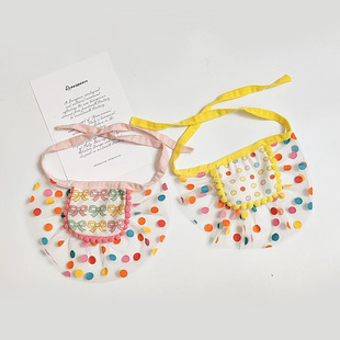 Cute [Couple Outfit] Scarf Polka Dot Pet Saliva Towel Funny Cat Bib Corgi Bow Bib