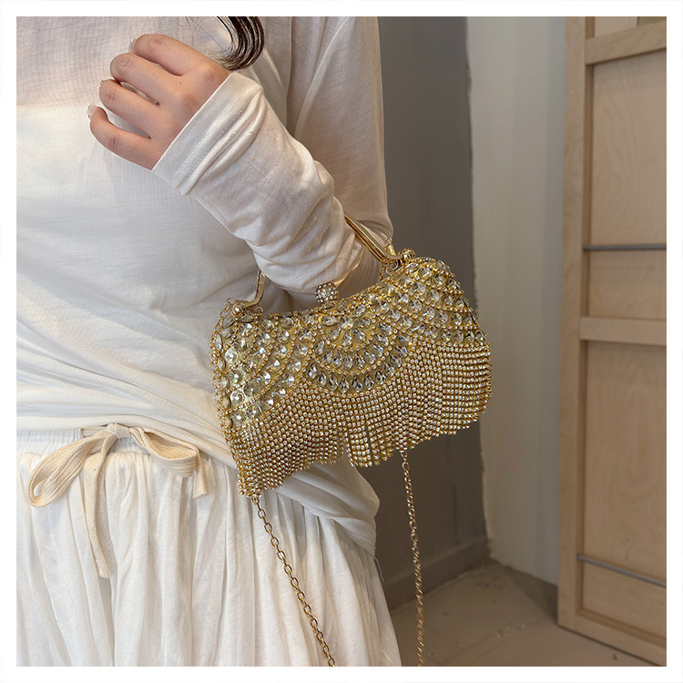 Nueva bolsa de cena con diamantes transfronterizos, bolsa de fiesta de cumpleaños, bolsa de boda, bolsa de hombro, bolsa de mano