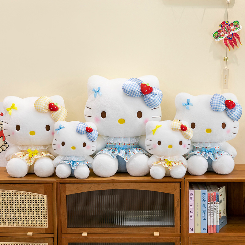 新しいイチゴ kt ハローキティ ハローキティ人形リボンかわいいソフトギフトインターネット有名人の猫|undefined