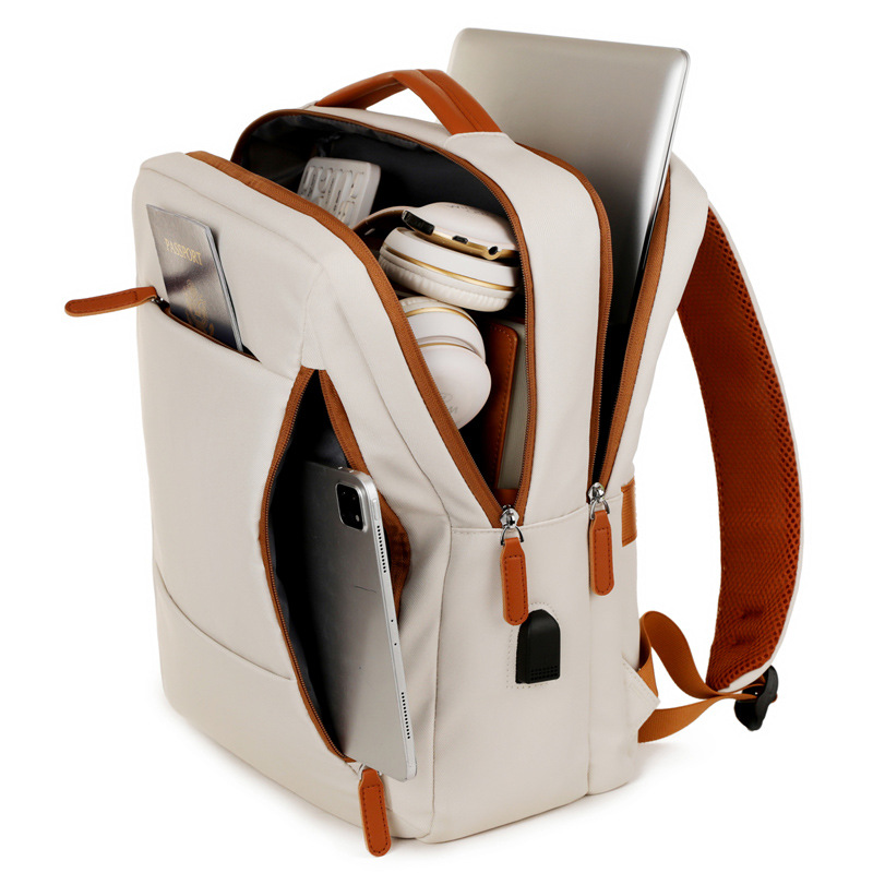 Grouss Kapazitéit Geschäftspendeltasch waasserdicht USB Computertasch, Mirad Faarf Rucksack, Rucksack_voghion.com