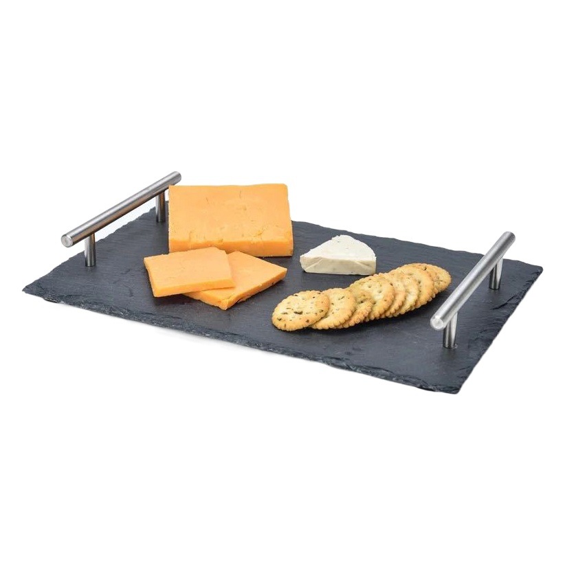 Placa de Roca Negra bandeja de mango japonés pizarra plato de sushi vajilla Placa de filete occidental placa de piedra al por mayor