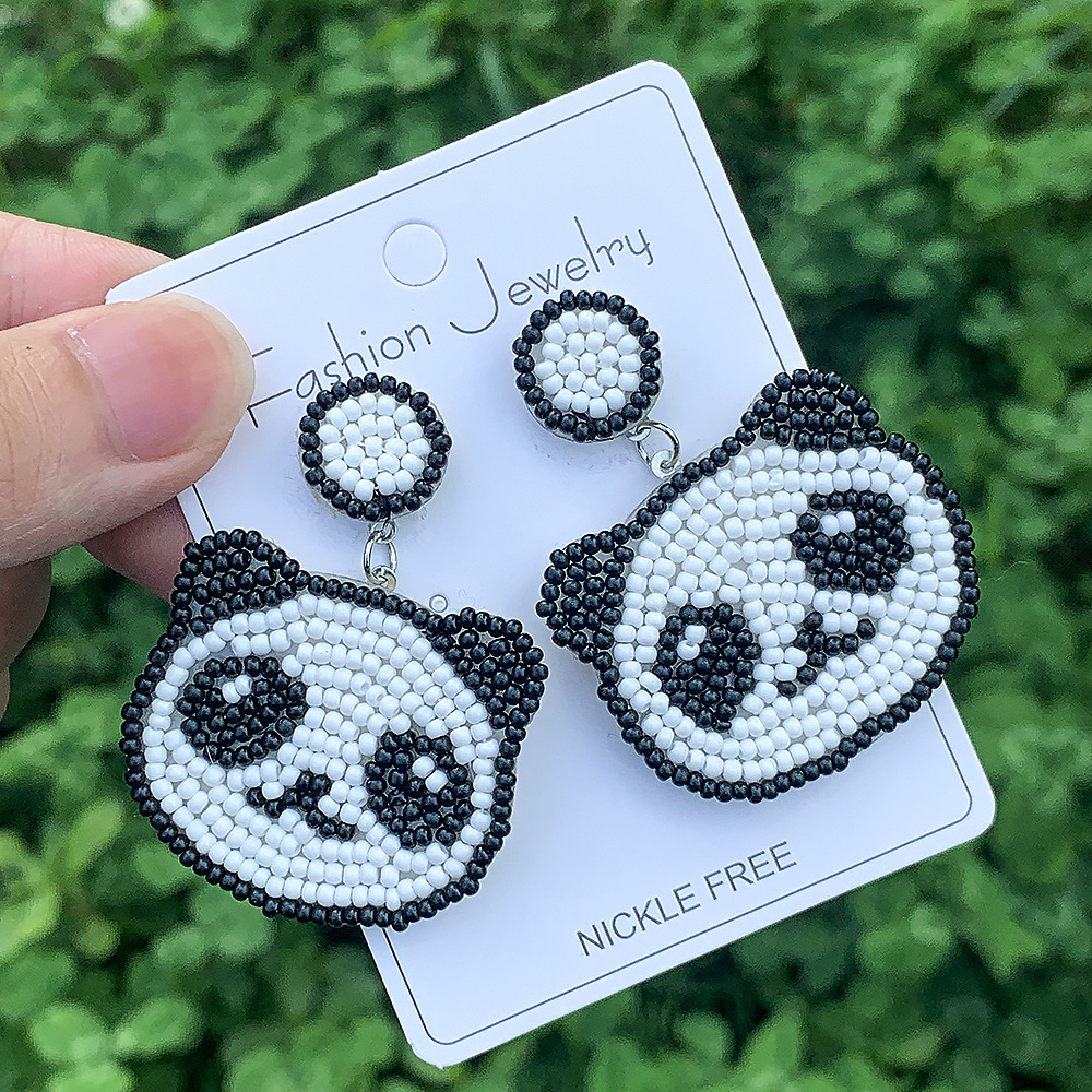 1 Pair Simple Style Dog Panda Amazing cat Alloy Plastic Resin Drop Earrings display picture 3