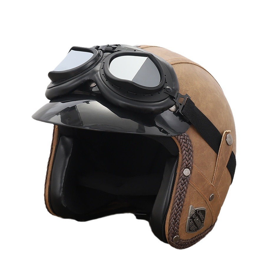 Knight Harley taisnā leņķa vēja necaurlaidīga motocikla ķivere, braucot bezceļu brilles_voghion.com