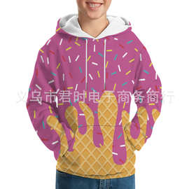 定制儿童连帽卫衣春秋长袖舒适卫衣跨境连帽衫套头衫