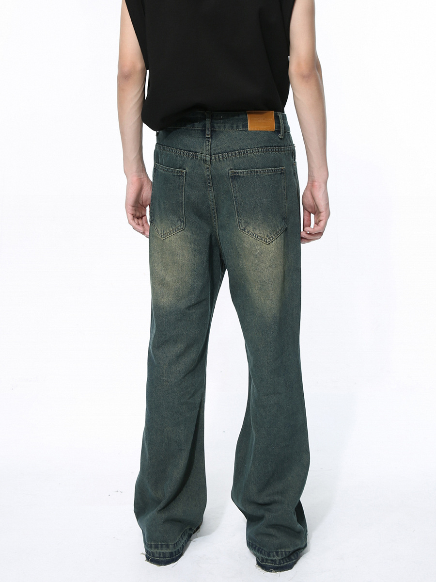 Mtlclothes ropa de Hombre | 2024 primavera nuevo retro apenado pantalones borla diseño micro Flared jeans