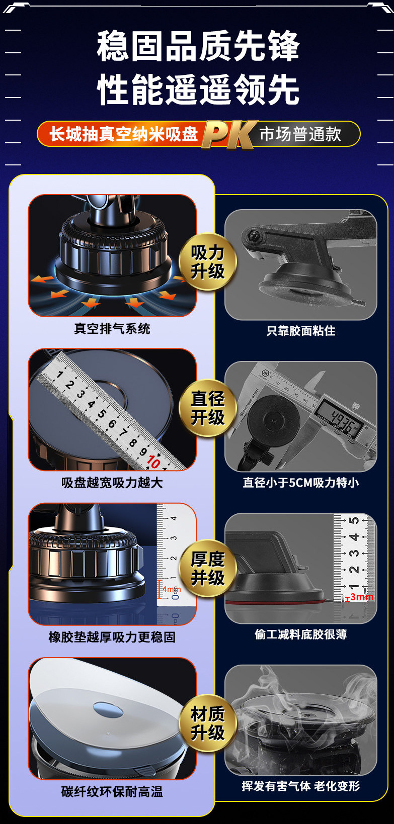 Mobile phone car mount, suction cup type, specialized for use in cars, high-end central console navigation universal shockproof fixed support bracket