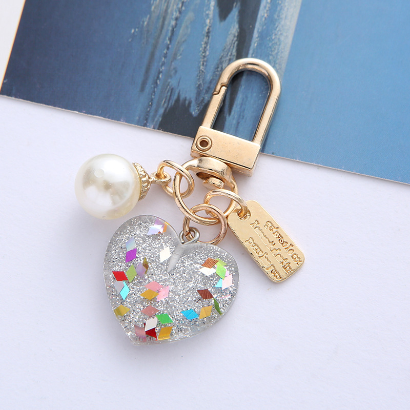 Cute Heart Shape Resin Metal Unisex Bag Pendant Keychain display picture 7