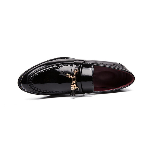 English Spring Men's Business Formal Leather Shoes, Versatile Breathable Trendy Pointed Toe Polished LeMens Shoes