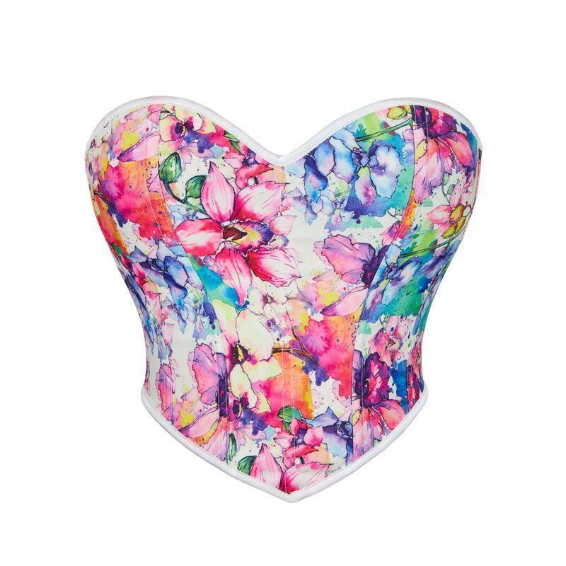 Strapless Top Tunic Full-Body Printed Strapless Palace Shaping Top Strapless Shaping Jacket with Zipper