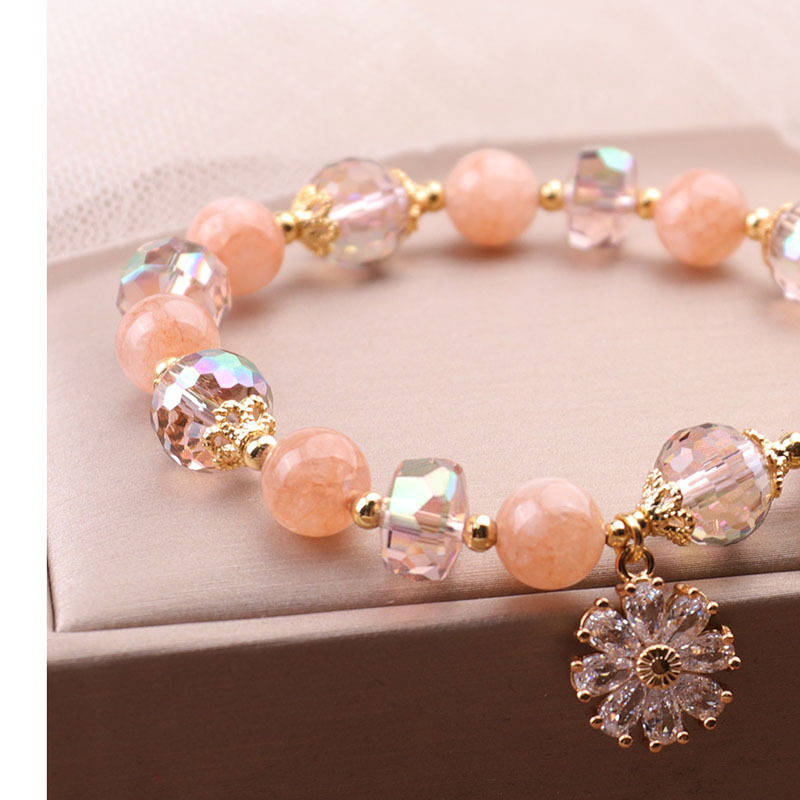 1 Piece Casual Flower Sunstone Plating Zircon Womenu0027S Bracelets