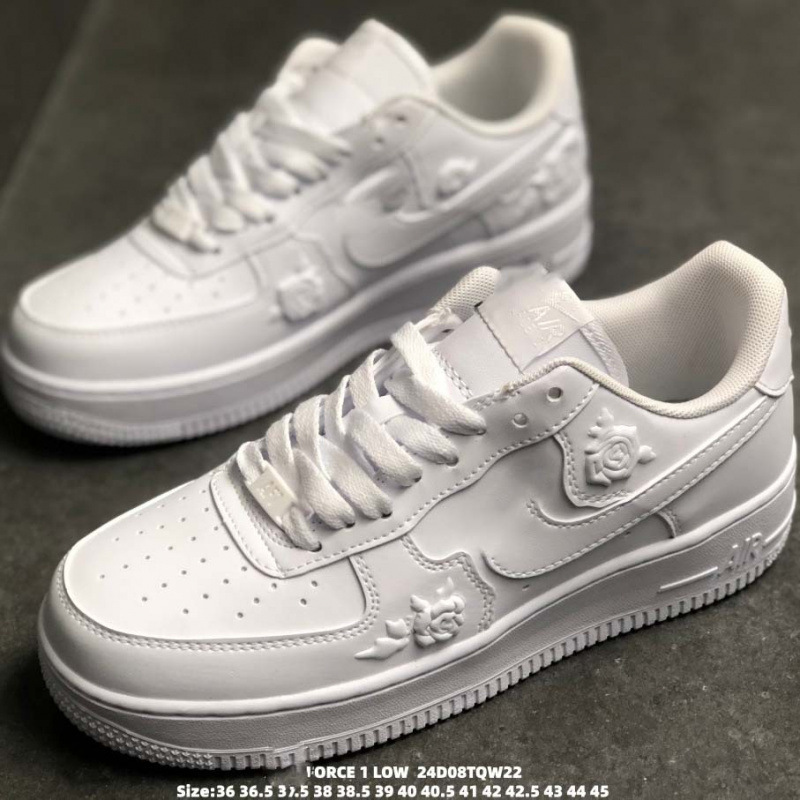 High-Quality Air Force One Rose-Pattern Sneakers, Solid Color, Non-Slip, Wear-Resistant, Height-Increasing Casual Shoes, Daily Commute Couple Shoes High-Quality Air Force One Rose-Pattern Sneakers, Solid Color, Non-Slip, Wear-Resistant, Height-Increasing Casual Shoes, Daily Commute Couple Shoes
