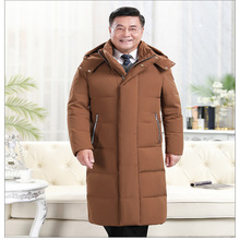 中老年爸爸羽绒服男士2024新款加厚长款过膝老人冬装保暖潮牌外套