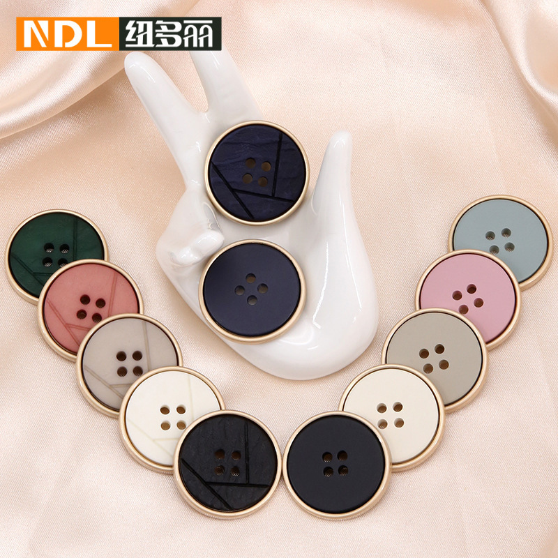 Round Metal Buttons High-end Women's Woolen Top Coat Sweater Clothes Button Gold Decorative Buckle Accessories