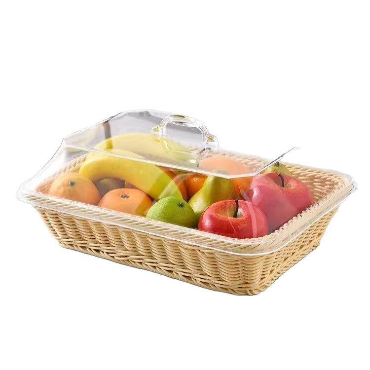 Handwoven Rattan Storage Basket With Lid Handles And Inner Lining_voghion.com