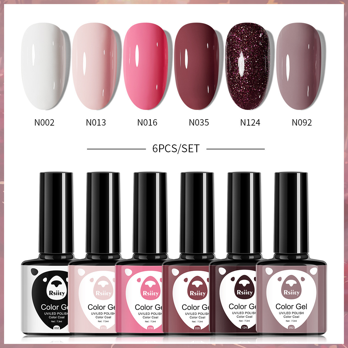 6-color nail polish glue suit popular color painted glossy cat eye UV phototherapy glue for nail salon