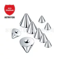 Jiangtitanium F136 титановый заостренный конус с внутренней резьбой Devil Nail G23 ювелирные изделия из титанового сплава голова пирсинга аксессуары для ювелирных изделий