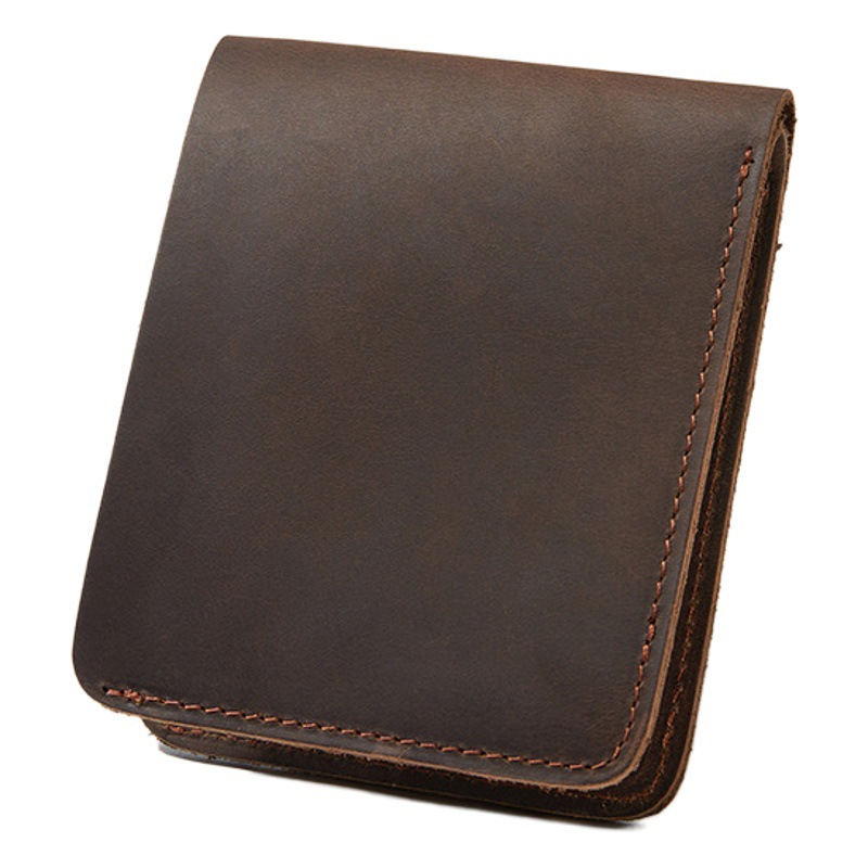 Cartera de los hombres nuevo comercio exterior Crazy Horse primera capa cuero vaca retro cartera fuente fábrica al por mayor