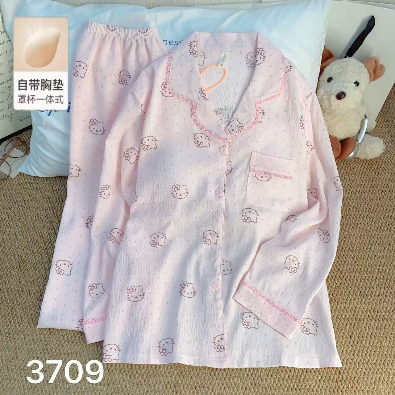 Algodón suave al por mayor transfronterizo nube nuevo pijama de mujer de verano pantalones cortos de mangas cortas estudiantes cardigans delgado cubierta de ropa para el hogar