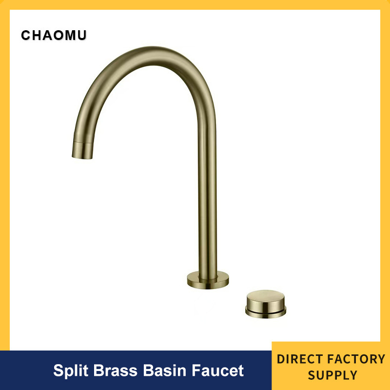 Single-Handle Dual-Hole Split-Type Countertop Basin Faucet with Rotatable Spout, Brass Hot and Cold Water Faucet for Engineering and Hotel Single-Handle Dual-Hole Split-Type Countertop Basin Faucet with Rotatable Spout, Brass Hot and Cold Water Faucet for Engineering and Hotel