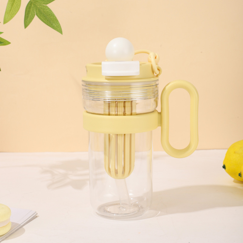 2025 新しい女性の夏のトリタンプラスチックストローカップポータブル大容量茶水分離ティーカップ|undefined