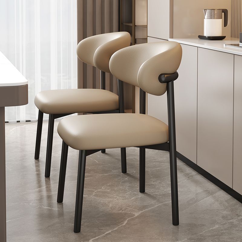 Nordic Wrought Iron Chair for Home Use, Simple Upholstered Desk Chair, Dining Chair for Restaurant and Hotel, Designer Style Dining Chair, Leisure Backrest Chair