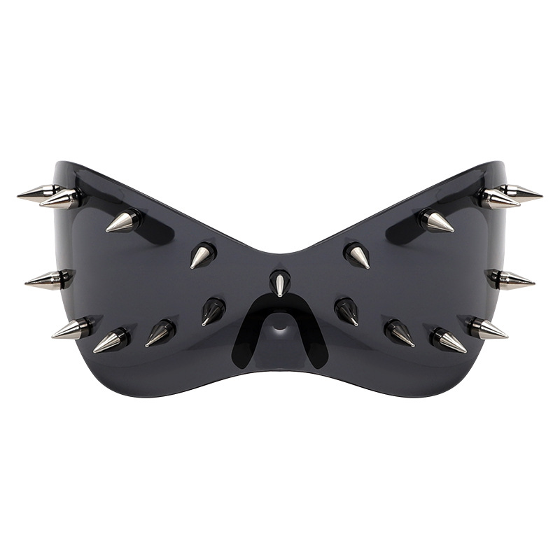 Y2g Rivet Large Frame Future Fashion Sunglasses Personality Street Shooting Goggles
