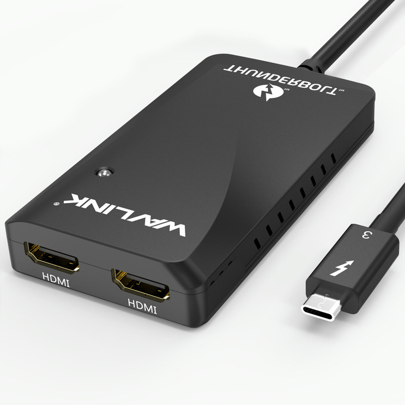 Wavlink Thunderbolt3 Interface Split Screen Type-C Thunderbolt 3 to Dual HDMI Multi-Screen Extender