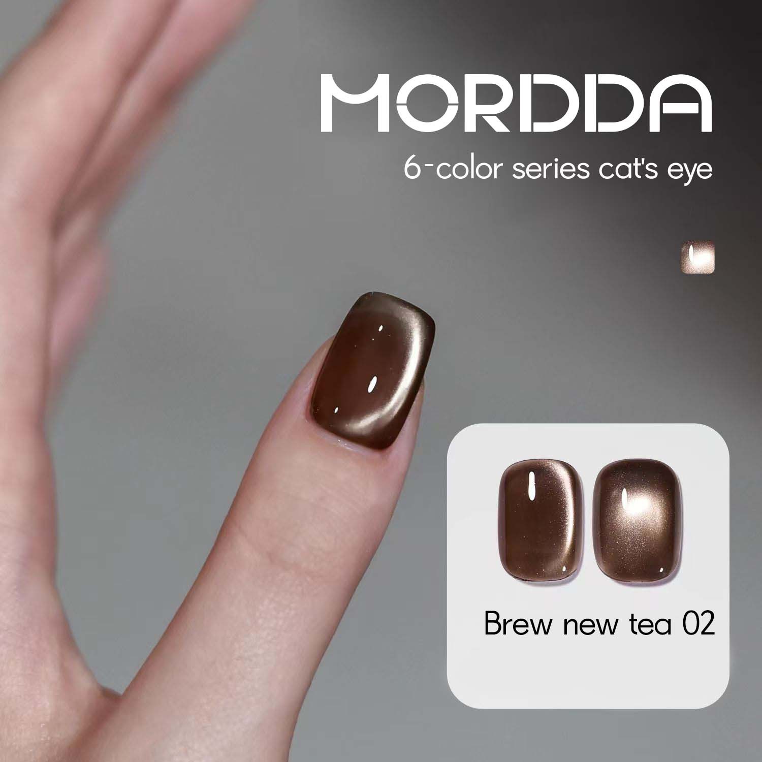 Transfronterizos hervir nuevo té pegamento de ojo de gato 2026 nuevo primavera y verano popular en línea 6 colores pegamento de ojo de gato brillante manicura