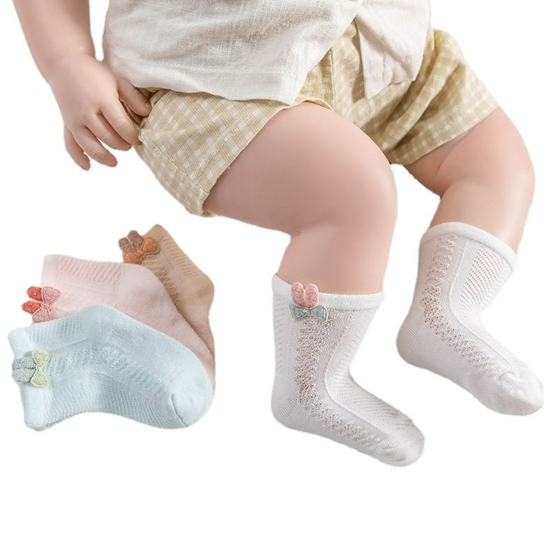 Bebé verano delgado calcetines de malla transpirables recién nacidos calcetines para niños personalizados al por mayor