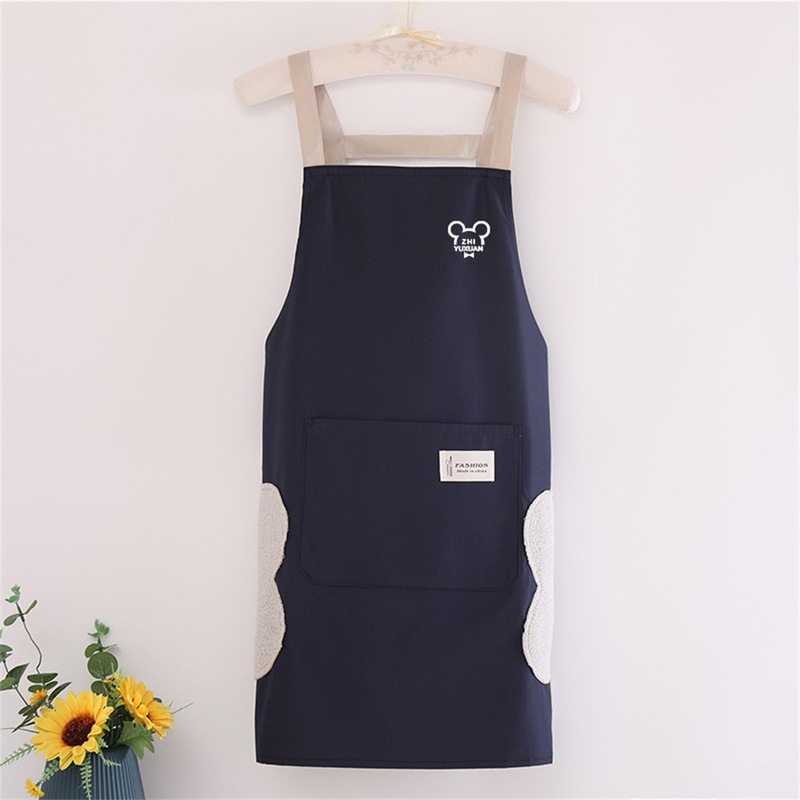 Printed Logo Advertising Chef Work Clothes Apron Waterproof and Oil-Proof Hand Wiping Kitchen Household Apron Men's and Women's Coveralls Printed Logo Advertising Chef Work Clothes Apron Waterproof and Oil-Proof Hand Wiping Kitchen Household Apron Men's and Women's Coveralls