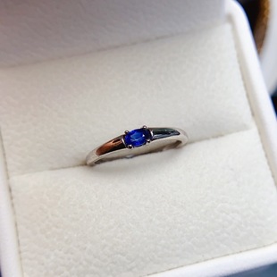 Factory Wholesale Popular Natural Sapphire Ring S925 Silver Inlaid Main Stone 3*4 Hot Selling European and American Dropshipping
