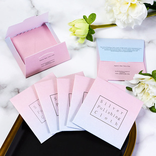 Gradient Square Silver Wiping Cloth Sterling Silver Wiper Maintenance Separate Packaging Oxidation Cleaning Cloth Jewelry Pearl Wiping Cloth