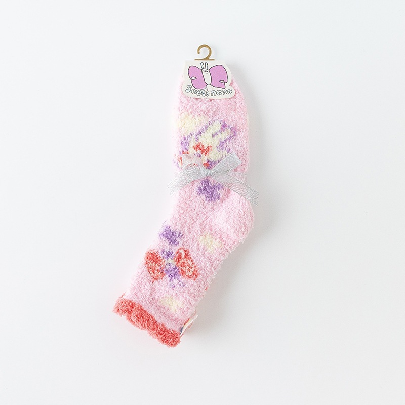 Calcetines de Piso de Caña Media para Mujer de Terciopelo de Coral Térmicos y Absorbentes de Sudor para Invierno en Casa