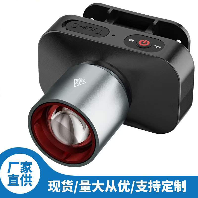 Farol láser blanco multifuncional telescópico zoom farol pequeño tipo de cabeza de luz alta luz al aire libre farol de pesca