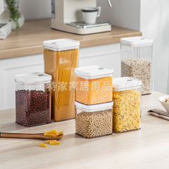 透明蓋付き厨房食品収納缶五穀雑穀密封缶角型防湿食品缶貯蔵缶卸売り