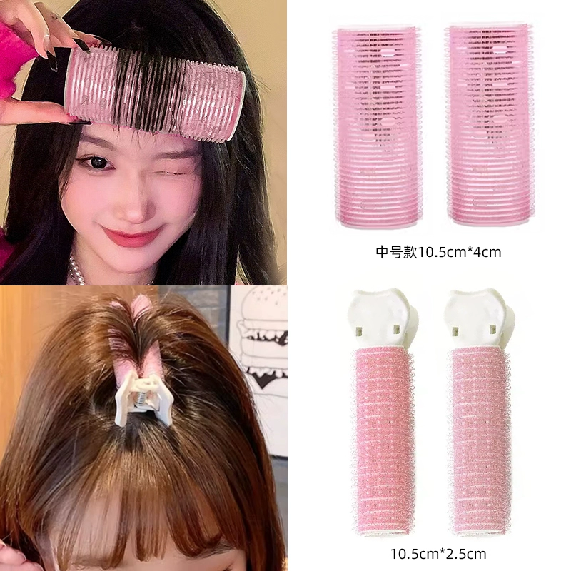 Curly big bangs, hairgrip, adds volume