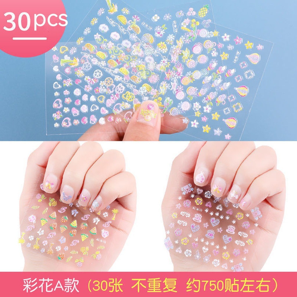 El Comercio exterior transfronterizo popular pegatinas de uñas amor pegatinas de brillo flor pequeña decoración de uñas floral pegatinas lindas pequeñas calcomanías