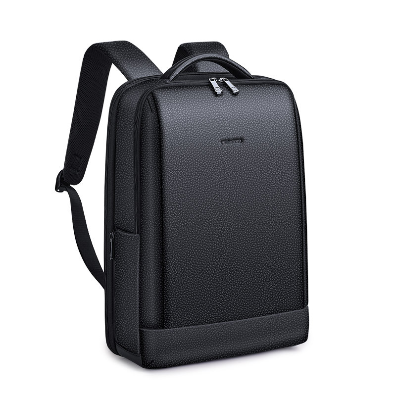 Ba lô da bò Emperor Paul dành cho nam, chứa laptop 15.6 inch, phong cách công sở thường ngày — Màu đen