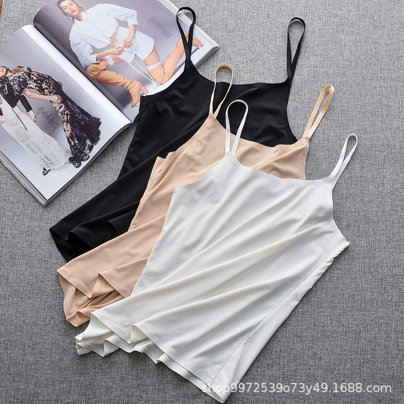 Wholesale Summer Long Ice Silk Camisole Women's Bottoming One-Piece Seamless Anti-See-Through Tube Top Camisole Bottoming Shirt Thin