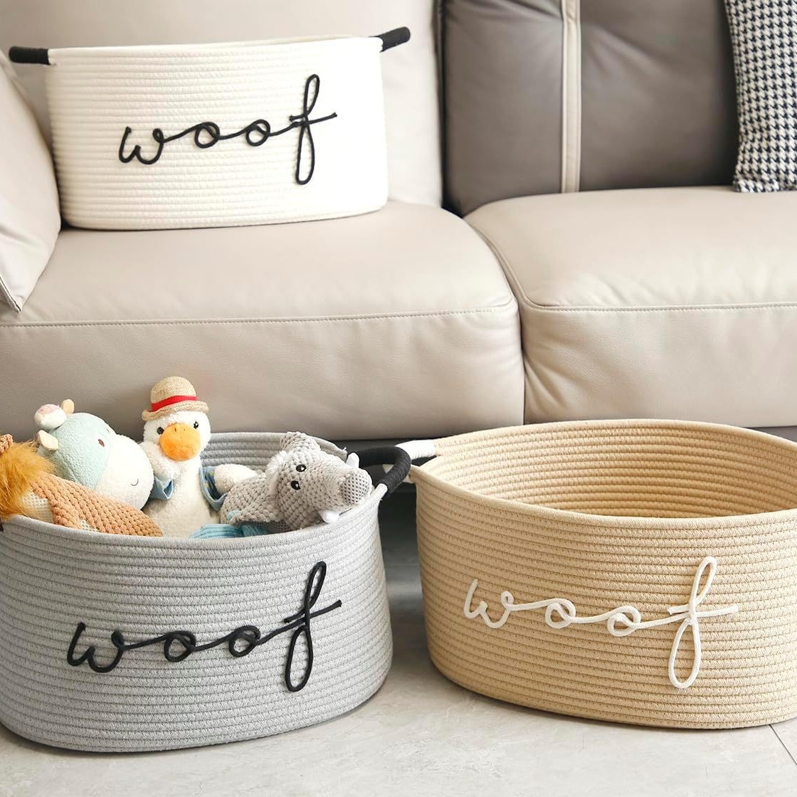 Cestas de almacenamiento de tela de algodón juguetes de acabado de ropa cestas de almacenamiento de escritorio cestas de almacenamiento de artículos diversos cestas de almacenamiento de cosméticos