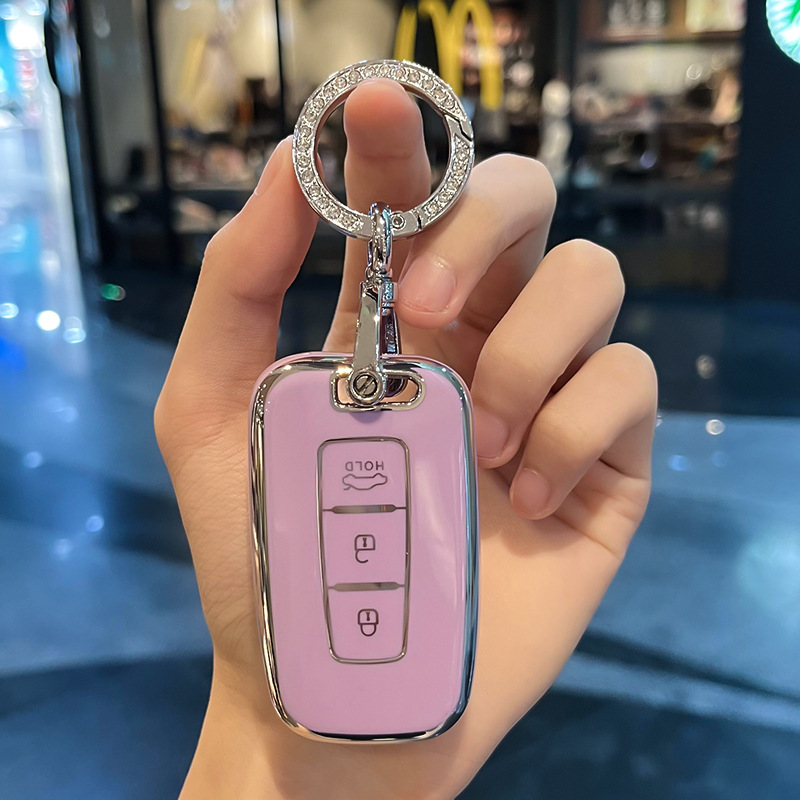 현대 D-스마트 3 키 [퍼플 싱글 쉘] + 다이아몬드 링