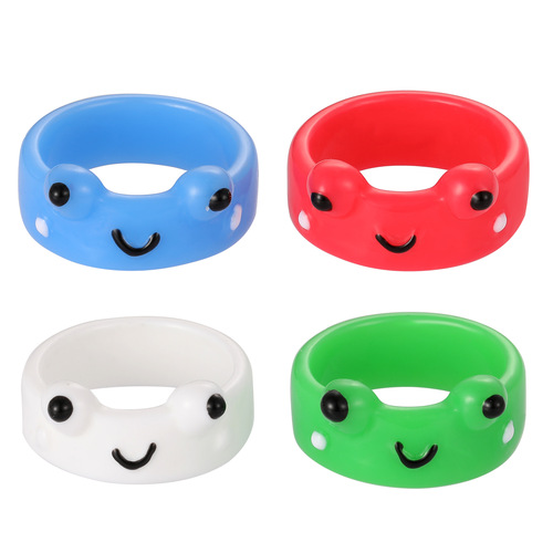 European and American cross-border new personalized cartoon frog ring fashionable cute style frog resin ring index finger knuckle ring