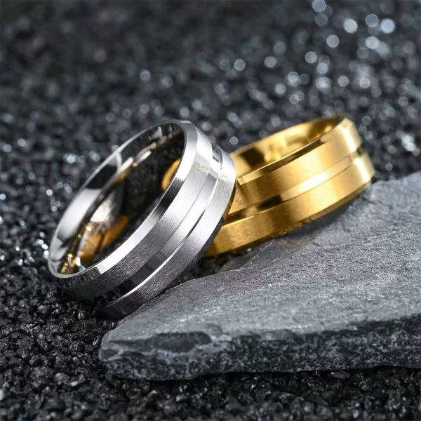 Simple and Trendy Stainless Steel Rings Frosted Fashion Design Couple Rings European and American Cross-Border Jewelry Wholesale